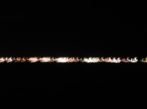 Hundreds of fishermen on Lake Victoria at night
